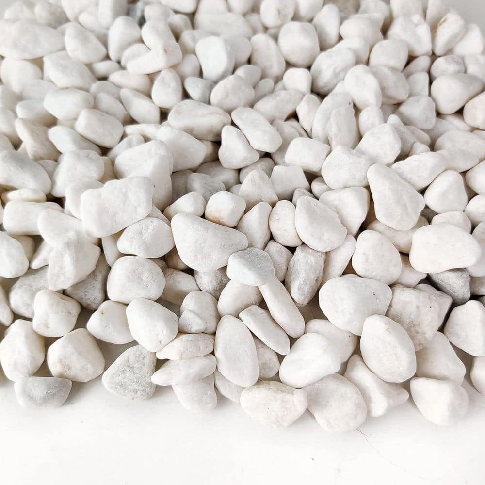 1/2 in. White Matted Pebbles for Outdoor Garden, Landscape, Walkway and Aquarium Decor 18 lbs. Bag - Hercitys