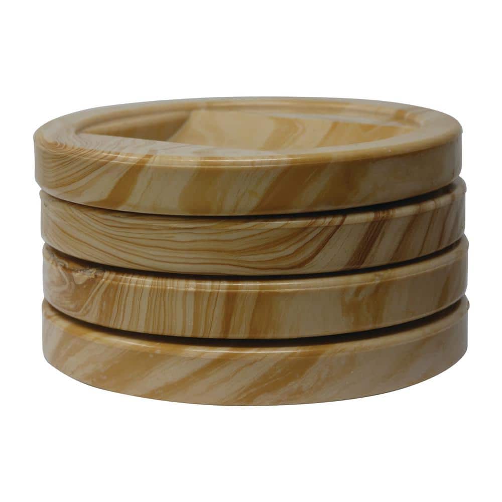 2-1/4 in. Wood Grain Non-Slip Furniture Cups for Bed Frame Casters (4-Pack) - Hercitys