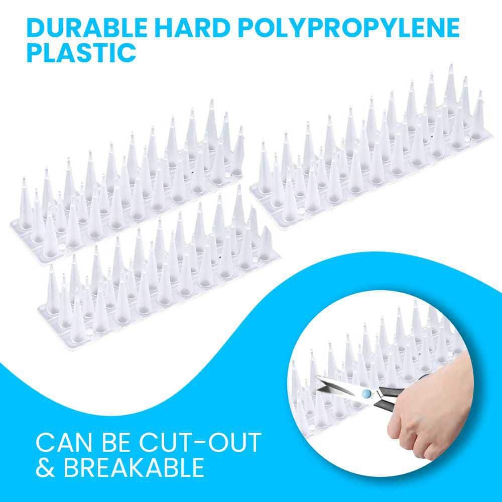 16.9 White Plastic Keeps a Pigeon Away Off Deterrent Plastic Fence Spikes Anti Cat Bird Spikes Strips Bird Repeller - Hercitys