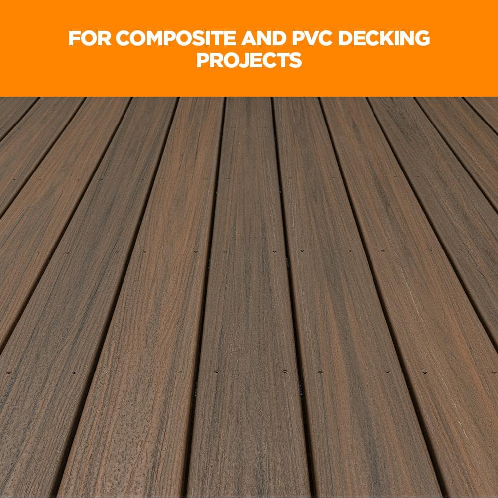 #10 2-1/2 in. 316 Stainless Steel Star Drive Dark Gray Composite Deck Screws (350-Count) - Hercitys