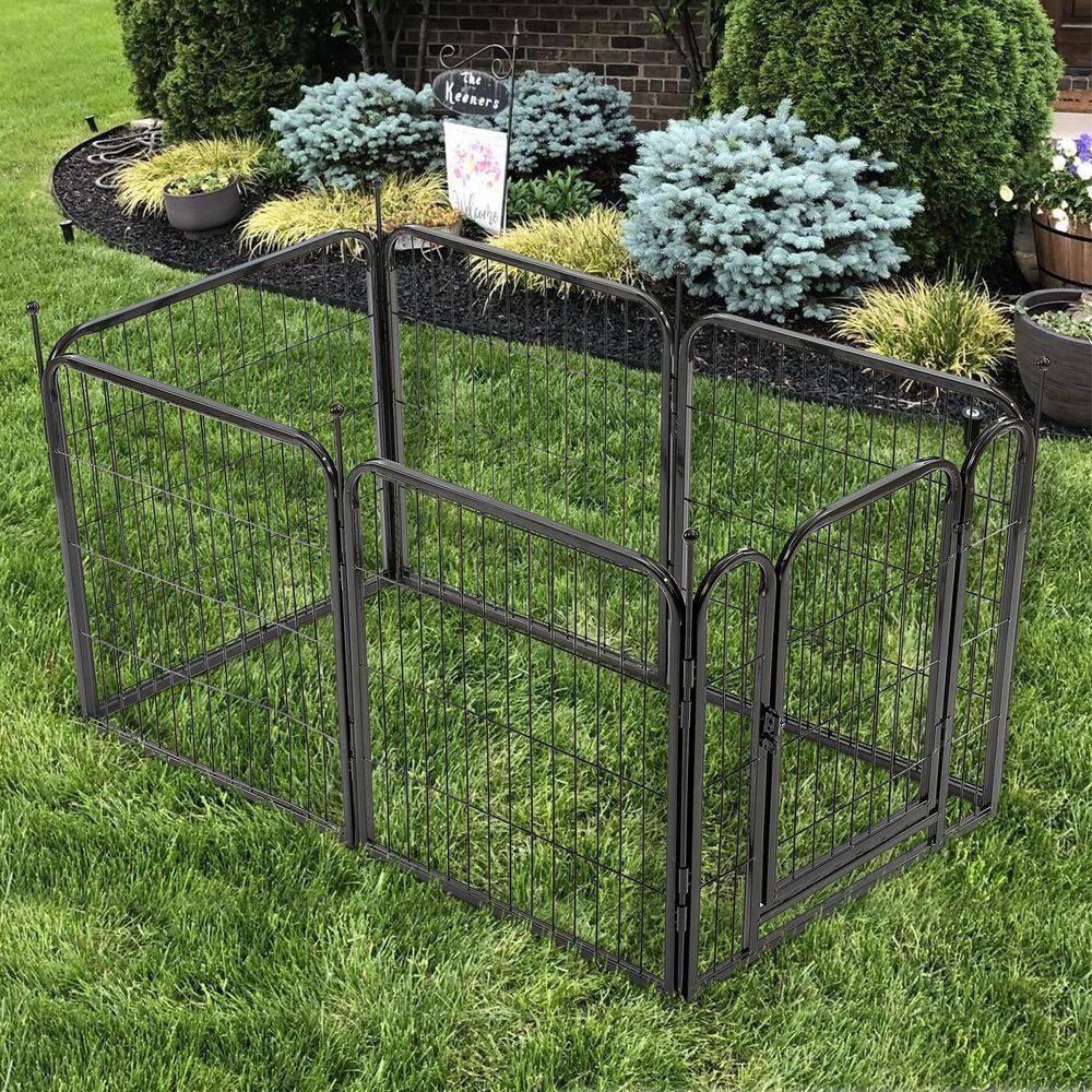22 in. H Garden Fence Portable Outdoor Folding 6-Panel Heavy Duty Metal Pet Playpen - Hercitys