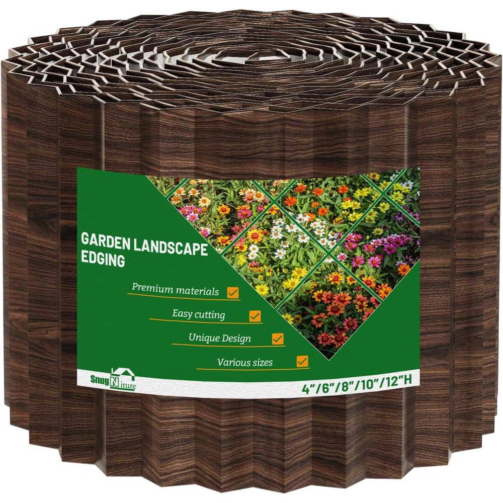 240 in. x 6 in. Sturdy Corrugated Metal Garden Edging Brown Durable Landscape Border for Lawn and Flower Bed - Hercitys