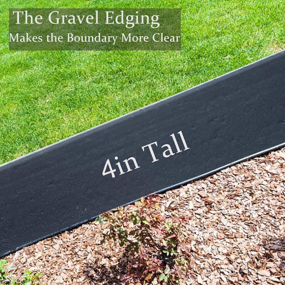 33 ft. x 4 in Black Plastic Garden Edging with 30 Stakes - Hercitys