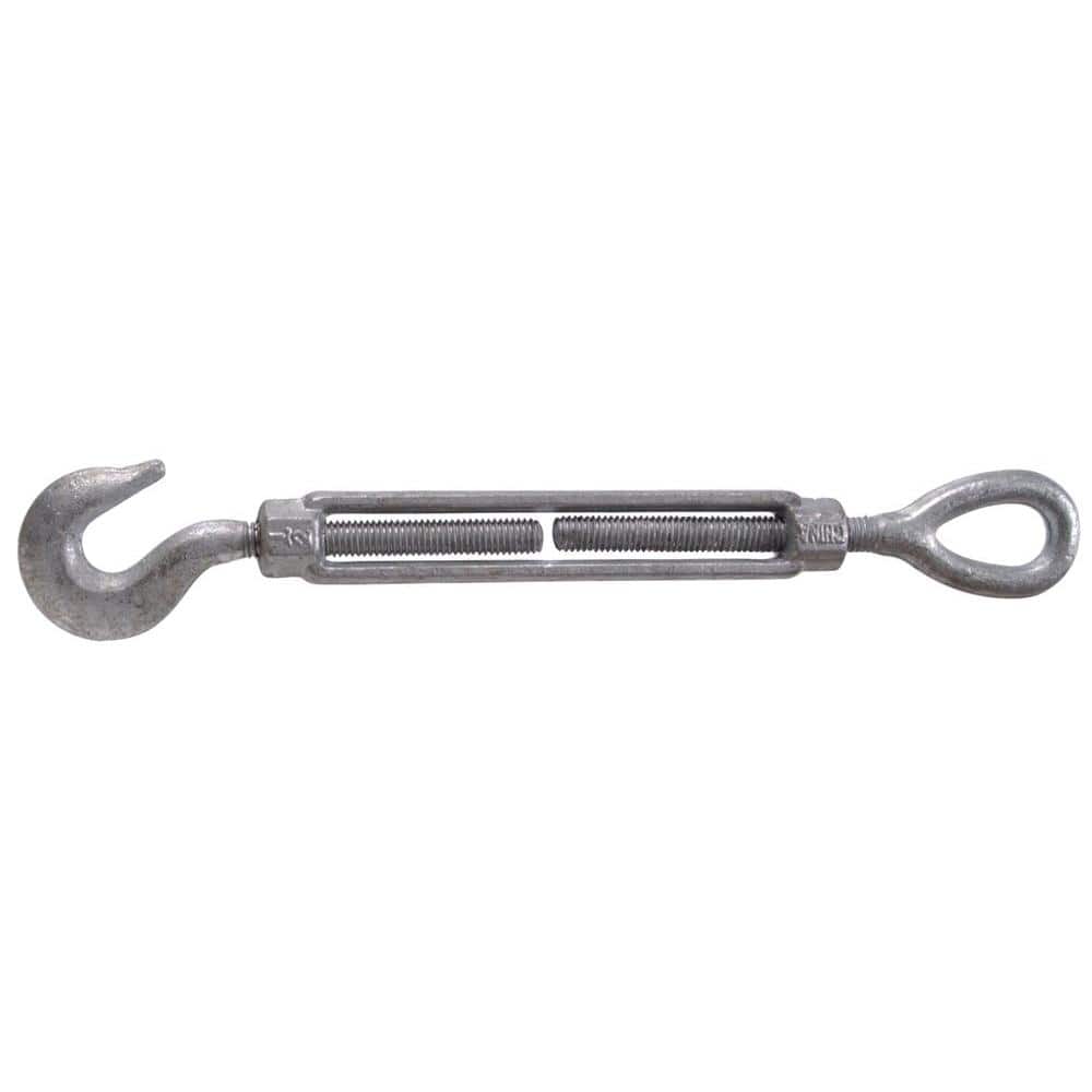 1/2-13 x 25-1/8 in. Hook and Eye Turnbuckle in Forged Steel with Hot-Dipped Galvanized (1-Pack) - Hercitys