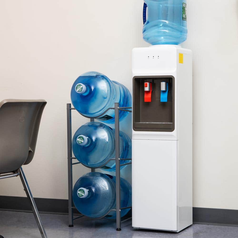 13.5 in. L x 13.5 in. W x 28.75 in. H 5 Gallon Water Jug Stand, Water Bottle Holder, Water Cooler Stand, Silver - Hercitys