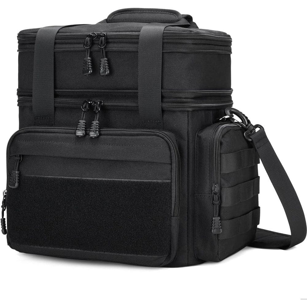 16 qt. Insulated Tactical Lunch Box for Men with Leakproof Cooler Bag, Expandable Large Capacity, Black - Hercitys