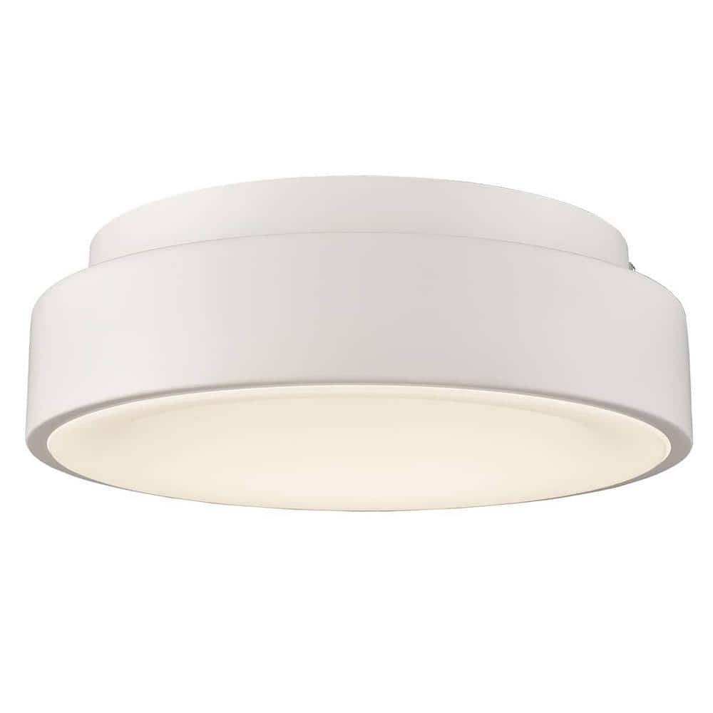 12.99 in. 0-Light White Flush Mount with No Glass Shade and No Light Bulb Type Included (1-Pack) - Hercitys