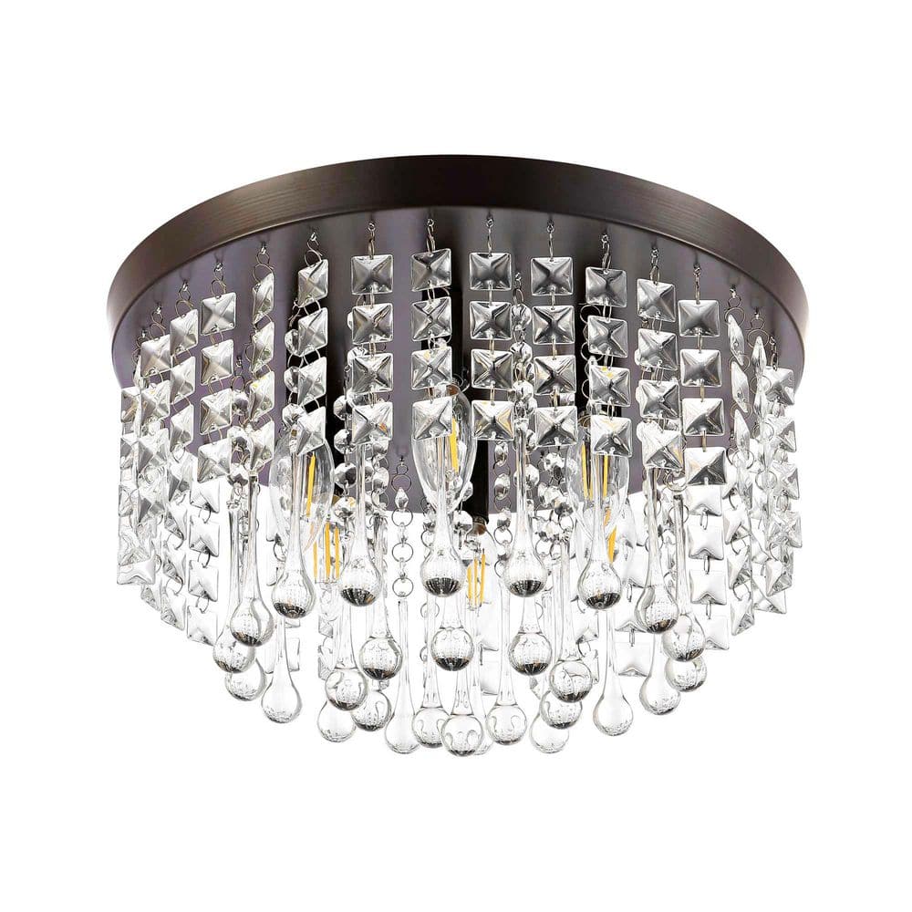 15 in. 6-Light Bronze Flush Mount - Hercitys