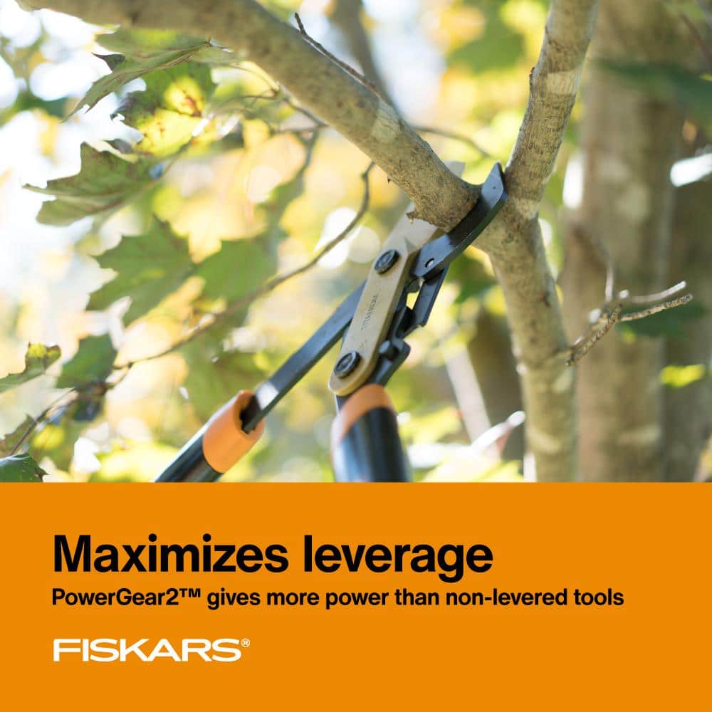 2 in. Cut Capacity Titanium Coated Steel Blade, 32 in. PowerGear2 Bypass Lopper with SoftGrip Handles - Hercitys