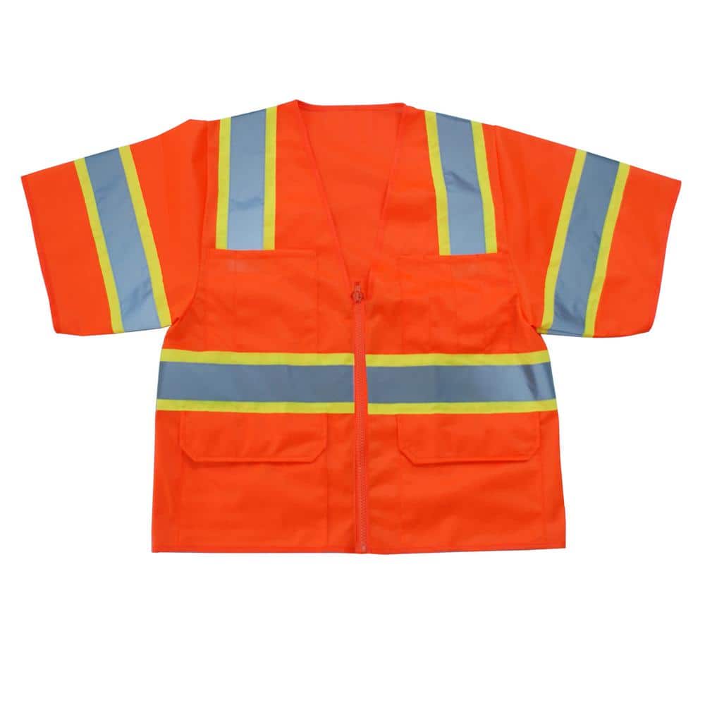 4XL High Visibility Class 3 Orange Safety Vest - Hercitys