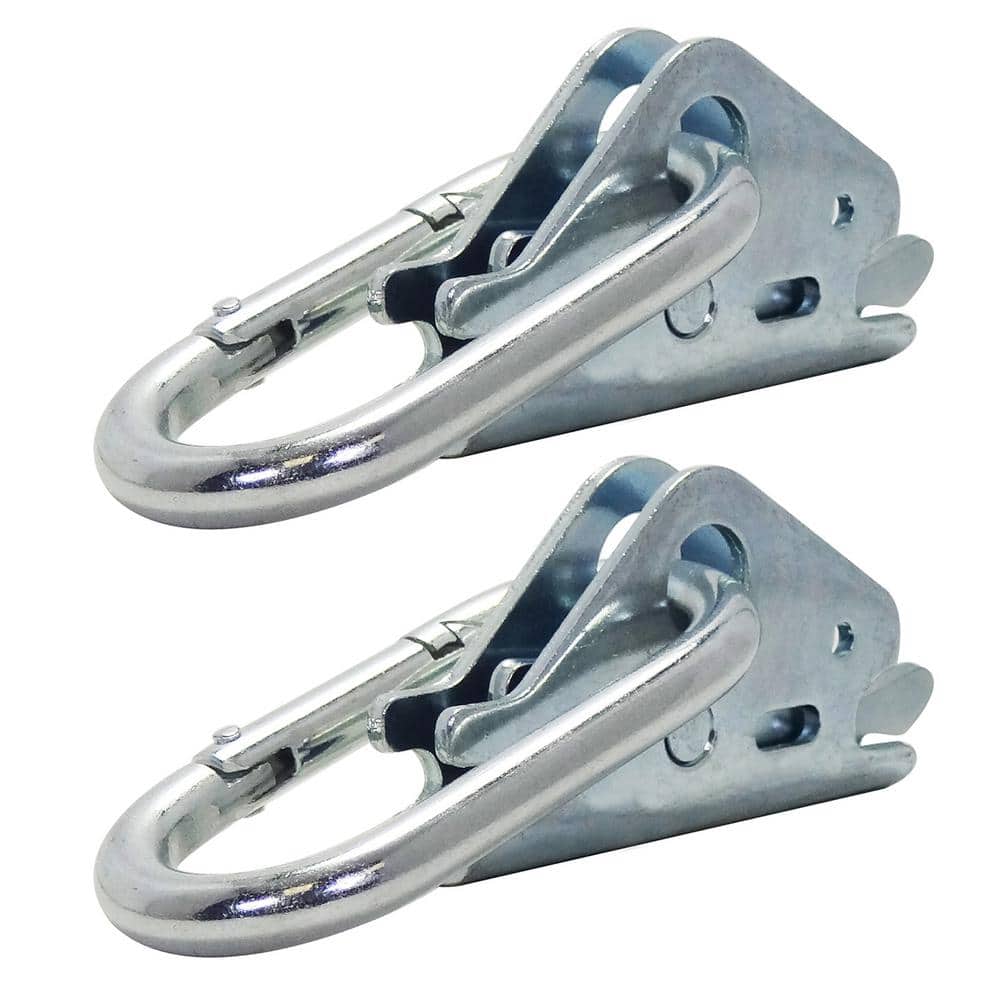 1-1/2 x 3-1/8 Zinc-Plated Spring-Loaded Snap Hook to Connect Rope, Cable and Hook Straps to E-Tracks (2-Pack) - Hercitys