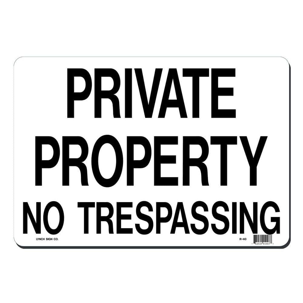 14 in. x 10 in. Private Property – No Trespassing Sign Printed on More Durable, Thicker, Longer Lasting Styrene Plastic - Hercitys