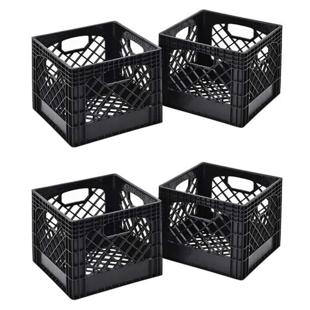 16 qt. Storage Box in Black with Handles (2-Pack) - Hercitys