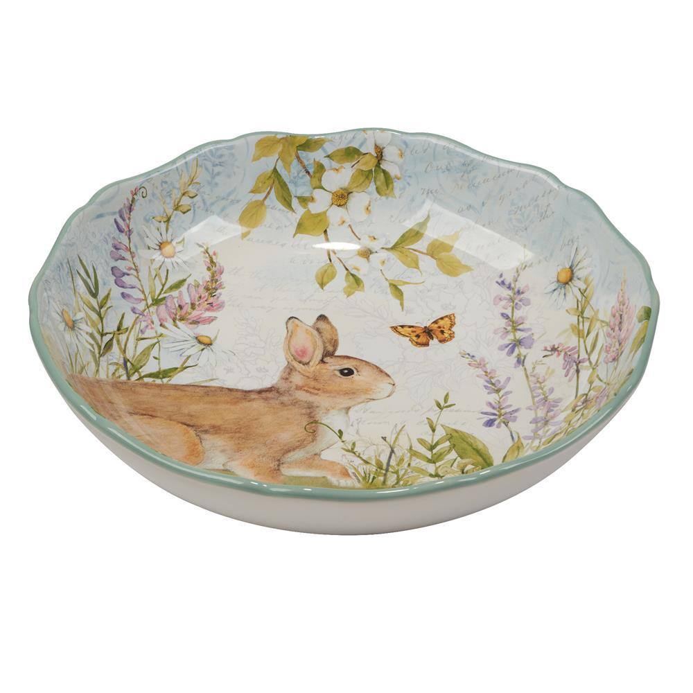 13 in. 120 Fl. Oz. Assorted Color Easter Meadow Earthenware Serving Bowl - Hercitys