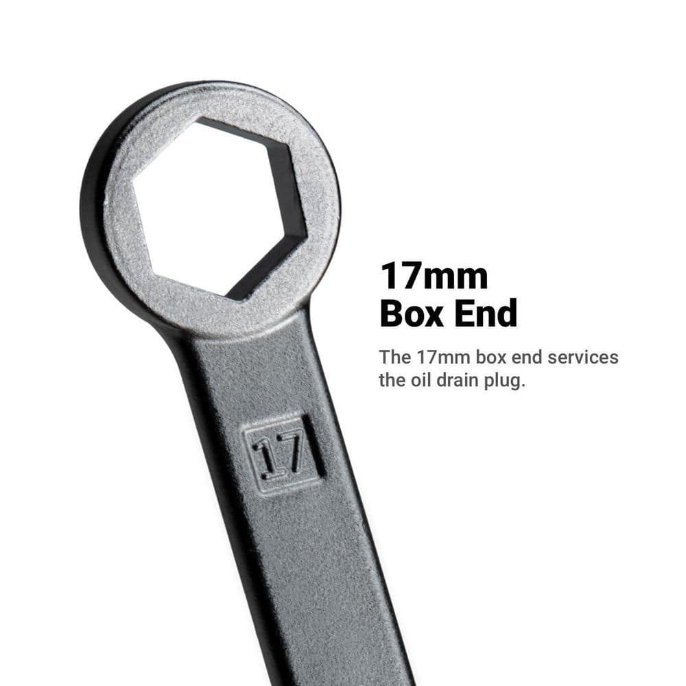 14 mm Box End x 17 mm Hex Driver Steel Oil Drain Plug Wrench Compatible with Most BMW and Mercedes-Benz - Hercitys