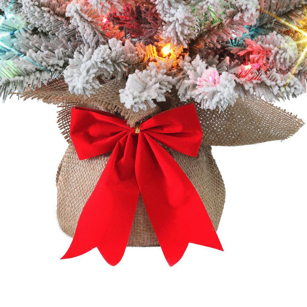 3 ft. Prelit Flocked Fraser Fir Artificial Christmas Tree - Hercitys
