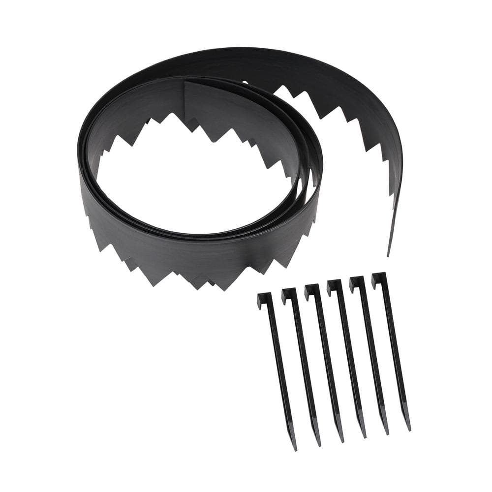 20 ft. L x 4.5 in. H Black Pound-In Edging Kit - Hercitys