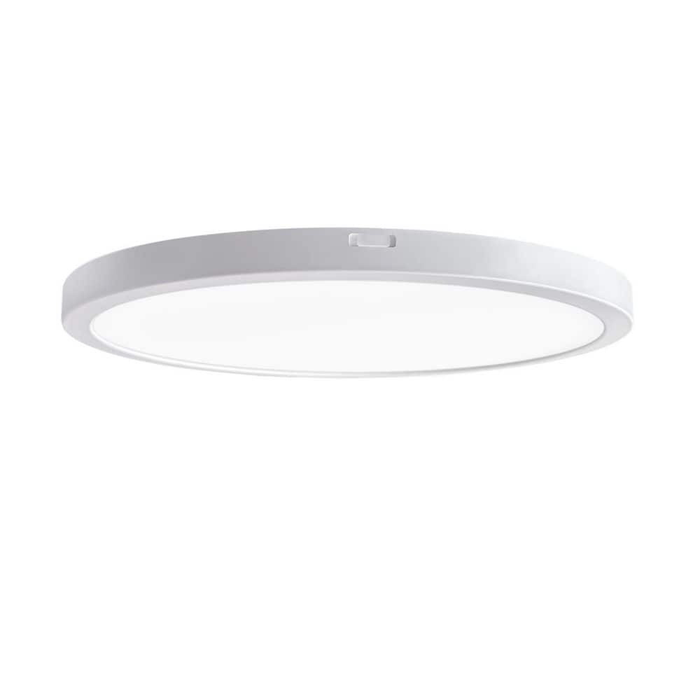 12 in. White New Ultra-Low Profile Integrated LED Flush Mount Ceiling Light 2700K-5000K 5CCT Selectable - Hercitys