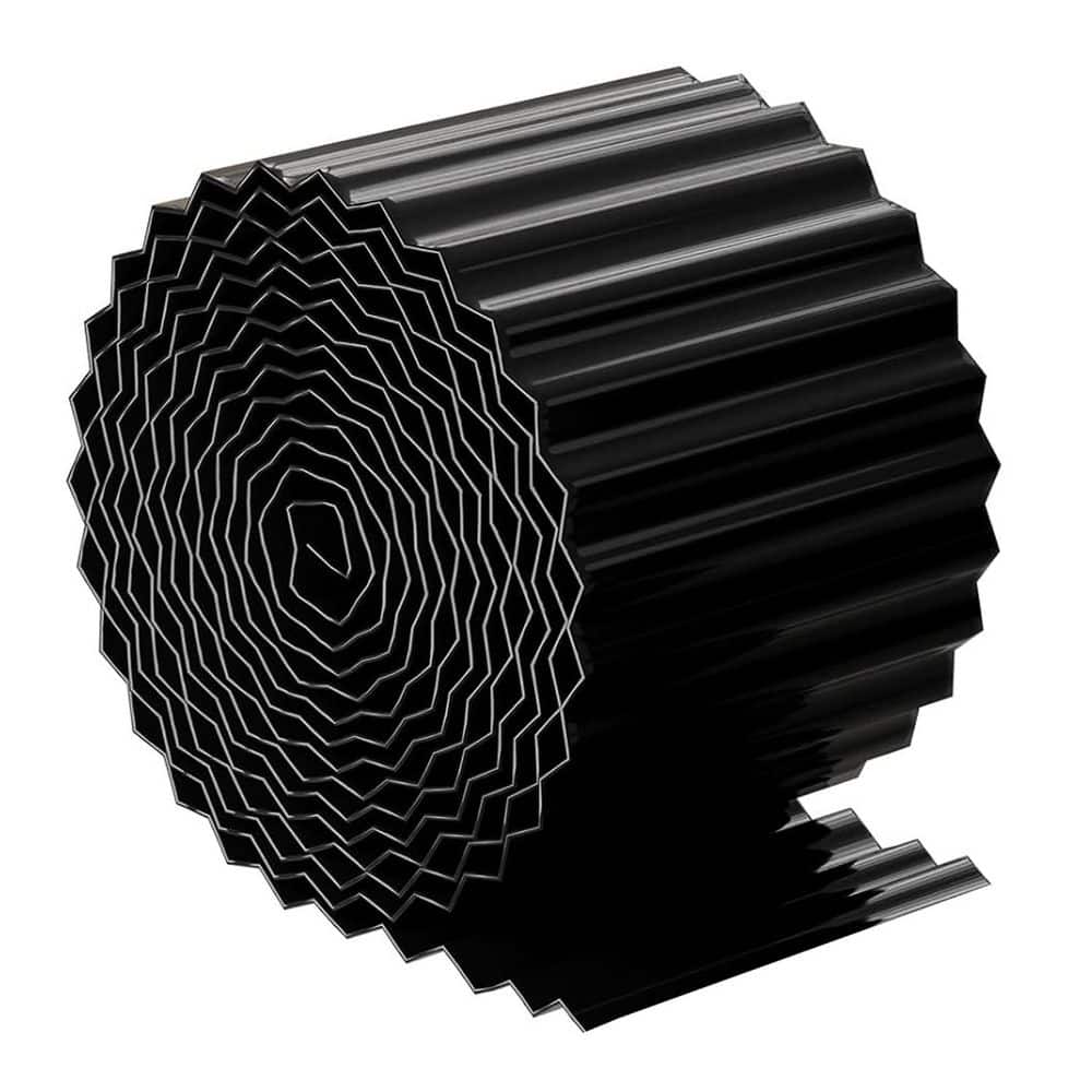 20 ft. x 8 in. Corrugated Sturdy Lawn Edging Border Flexible Durable Metal Construction Secure Hemmed Edge - Hercitys