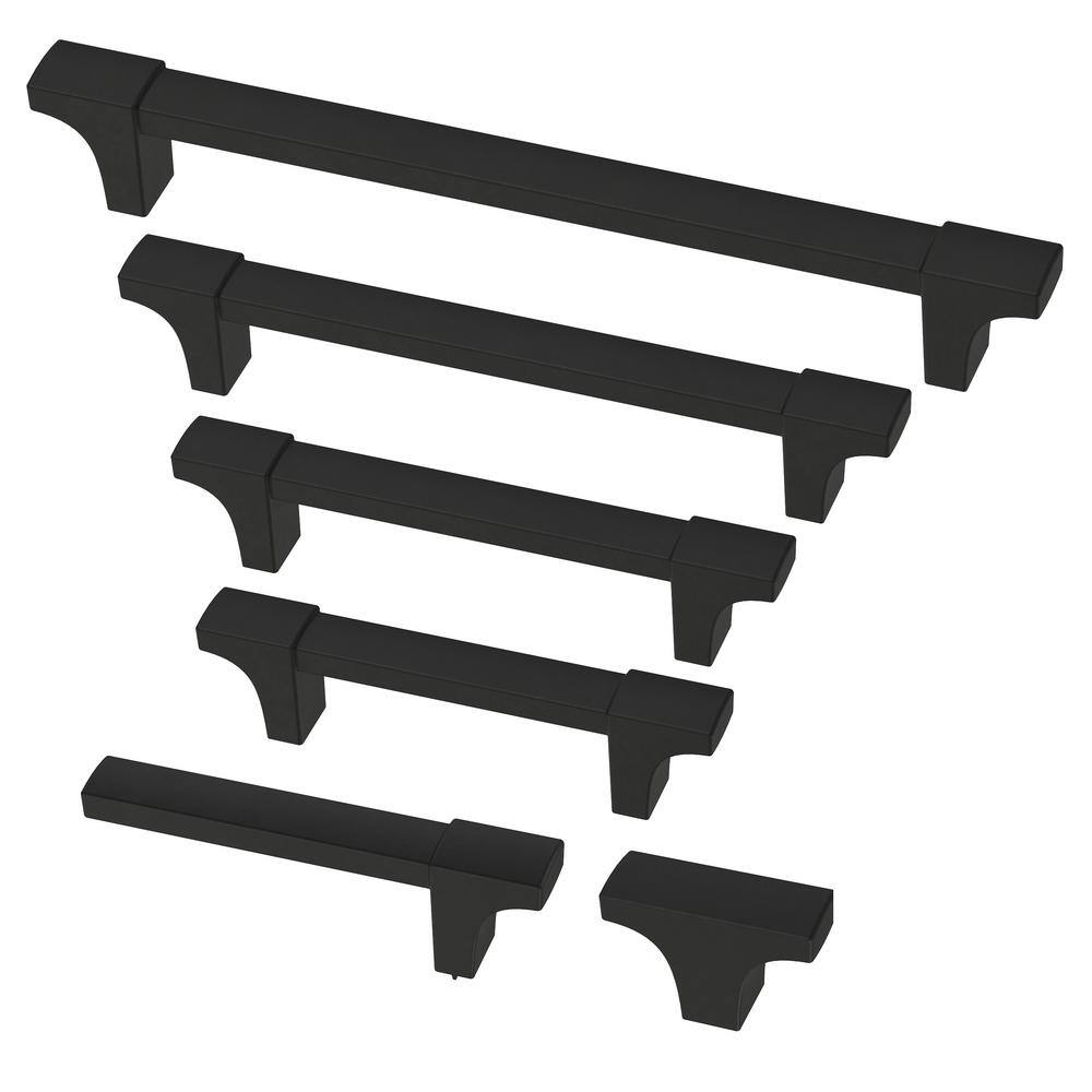 (10-Pack) Modern Track 1-21/32 in. (42 mm) Modern Matte Black T-Shaped Bar Cabinet Knobs - Hercitys