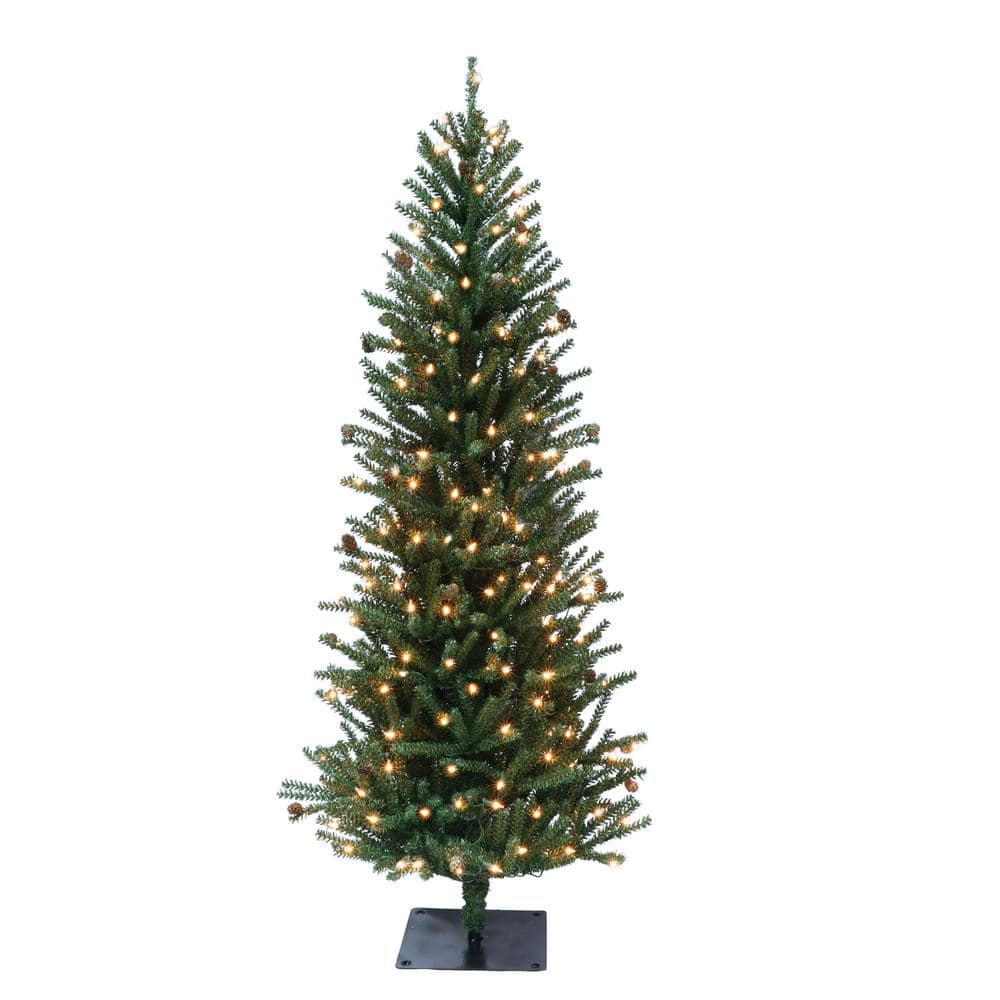 5 ft. Prelit Fir Artificial Christmas Tree with 200 Lights and Pines Cones - Hercitys