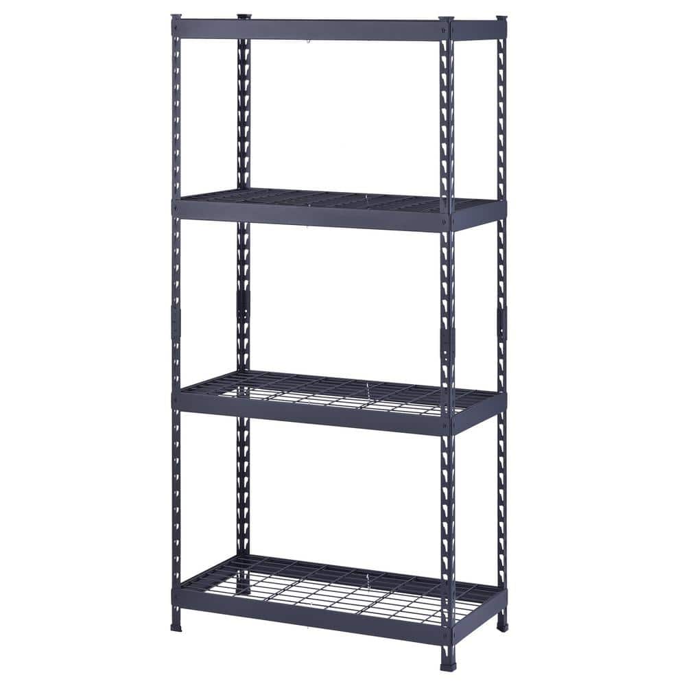 4-Shelf Metal Heavy-Duty Adjustable Garage Storage Shelving Unit in Black (36 in. W x 72 in. H x 18 in. D) - Hercitys
