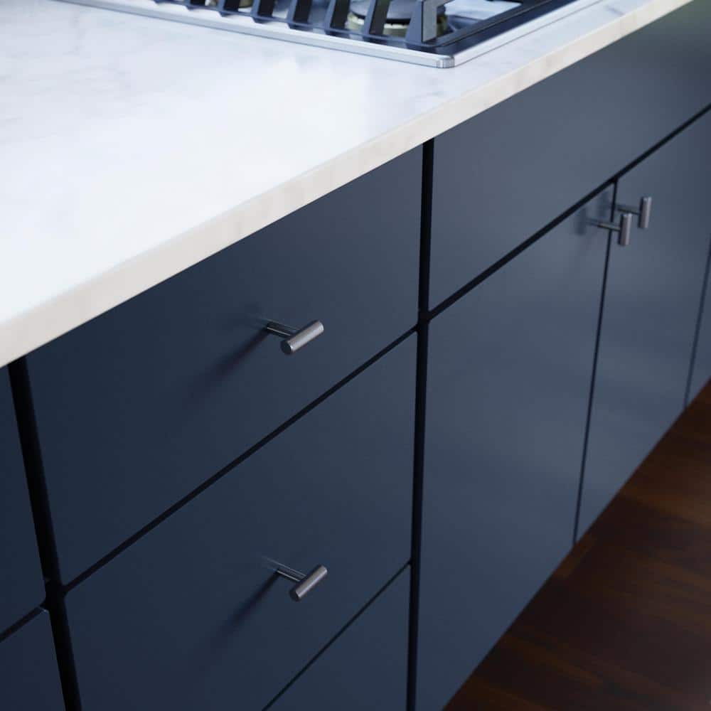 (30-Pack) Simple Bar 1-1/4 in. (32 mm) Modern Stainless Steel T-Shaped Bar Cabinet Knobs - Hercitys