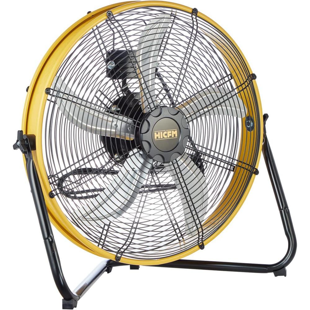 20 in. 3 Speeds Drum Fan in Yellow, 180-degree adjustable tilt, High Velocity Air Circulator - Hercitys
