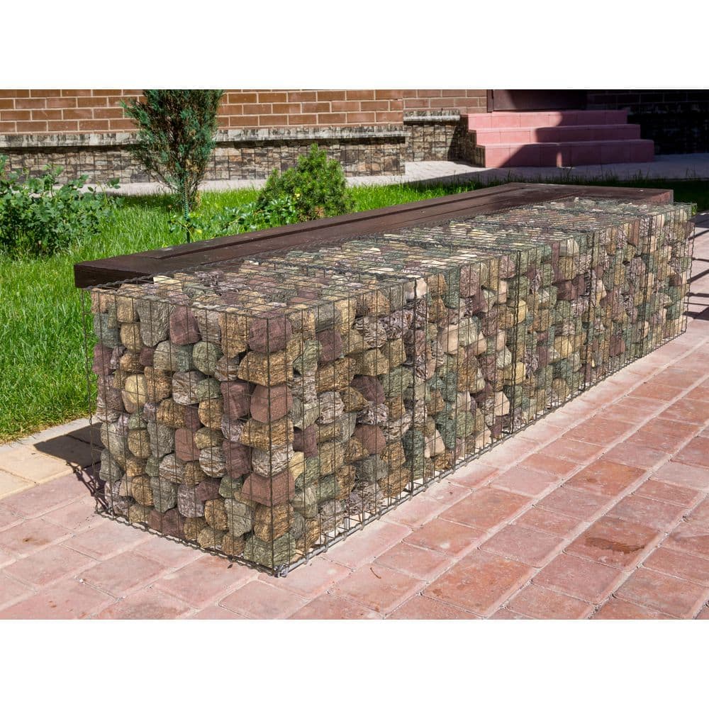 36 in. L x 36 in. W x 36 in. H Gabion Stone Basket Galvanized Steel Garden Fence - Hercitys
