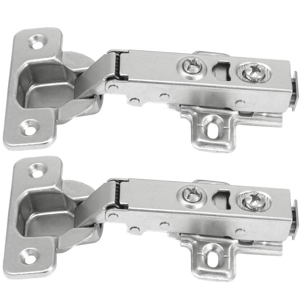 110-Degree Chrome Half Overlay Soft Close European Hinge (1-Pair) - Hercitys