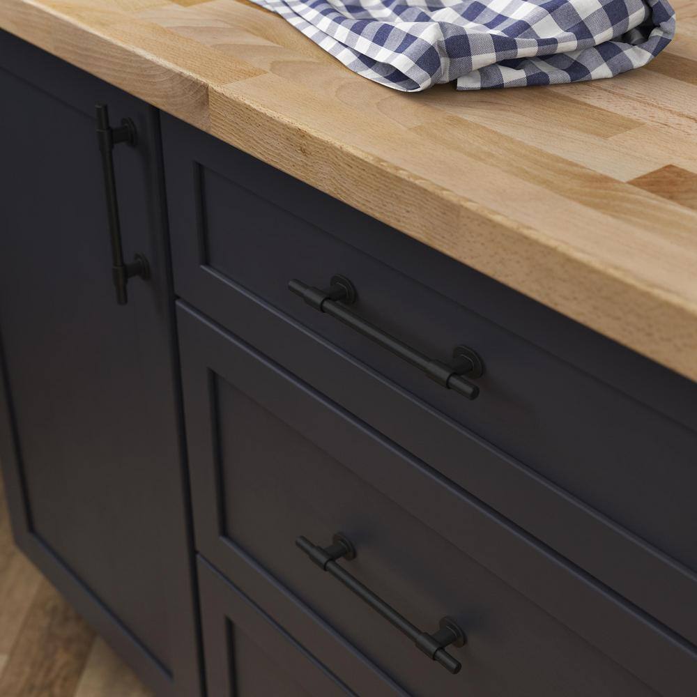 5-Pack Bar Adjusta-Pull Adjustable 1-3/8 to 5-6/15 (35-160 mm) Classic Matte Black Cabinet Drawer Pulls - Hercitys