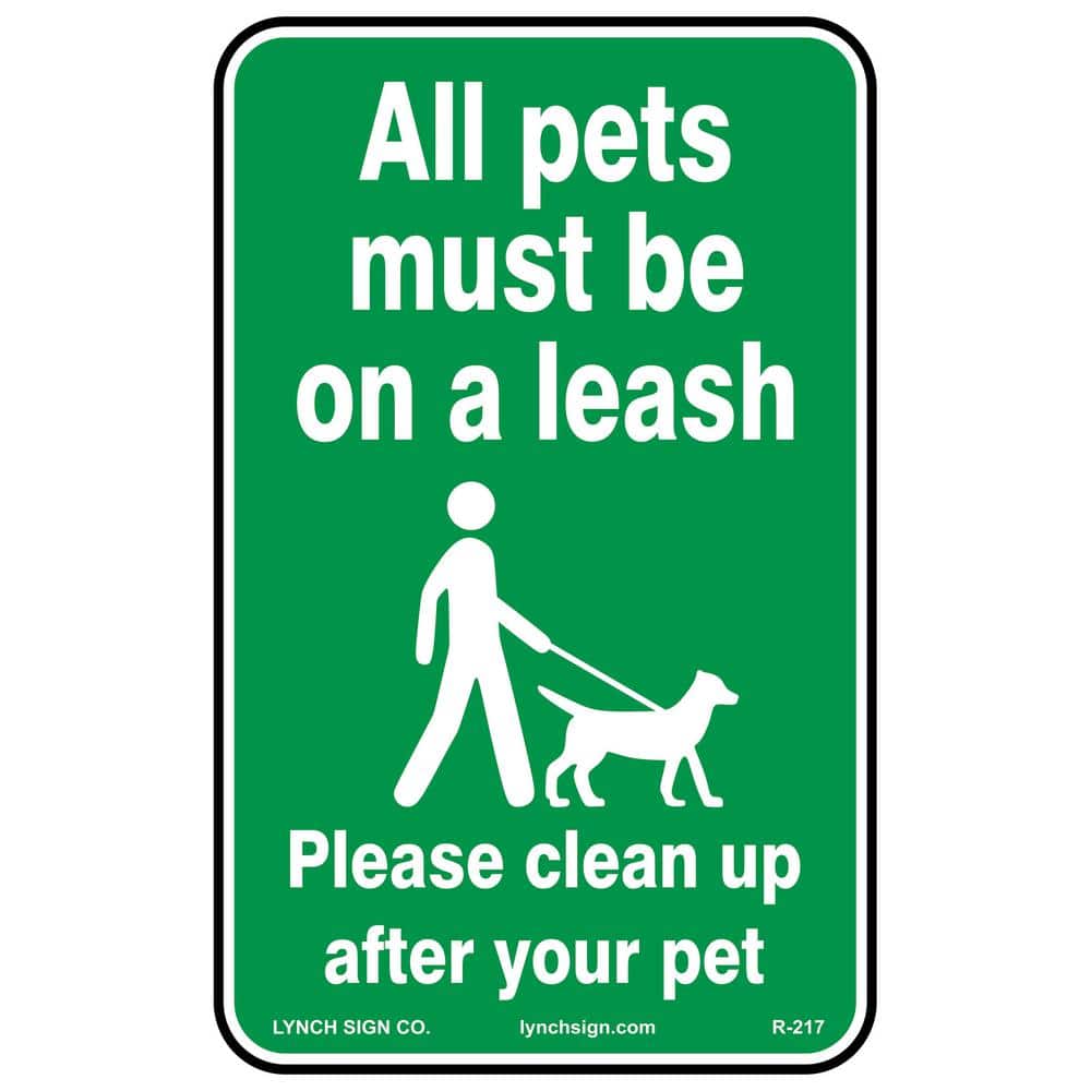 10 in. x 14 in. Pets on Leash Sign Printed on More Durable Thicker Longer Lasting Styrene Plastic - Hercitys