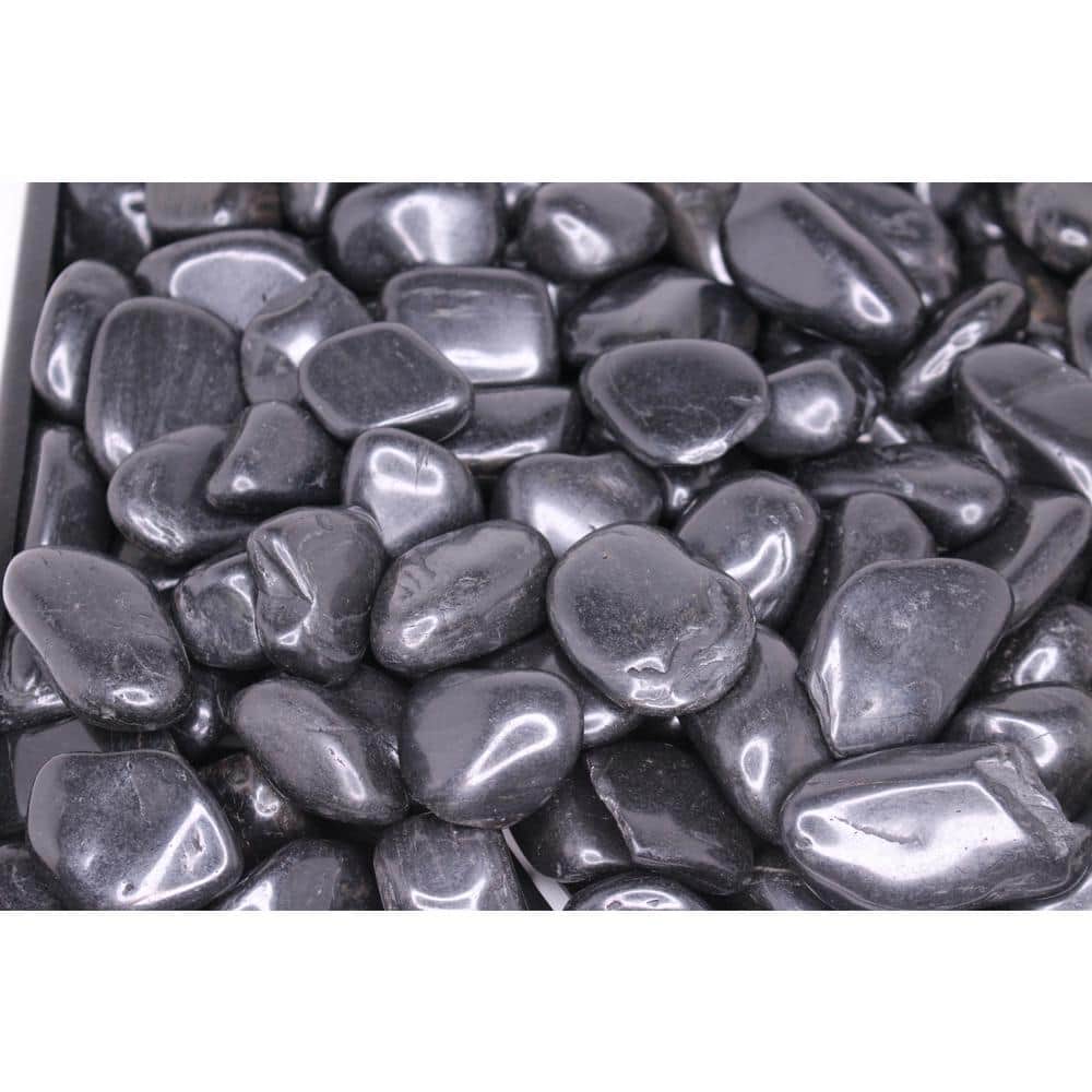 3/4 in. to 1.5 in. Premium High Polished Black Pebbles (20 lbs. Bag/ .02 cu. ft.) - Hercitys