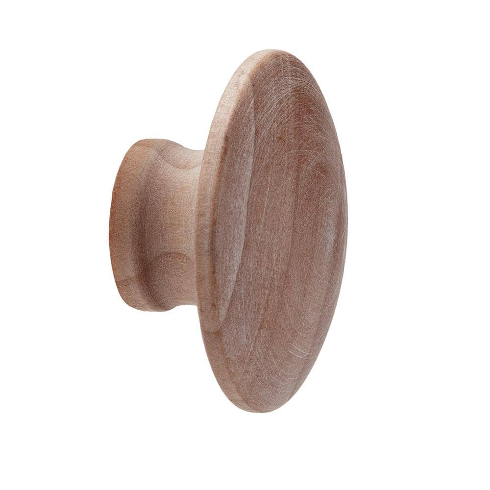 10-Pack Unfinished Birchwood 1-13/16 in. (46 mm) Casual Round Cabinet Knob - Hercitys