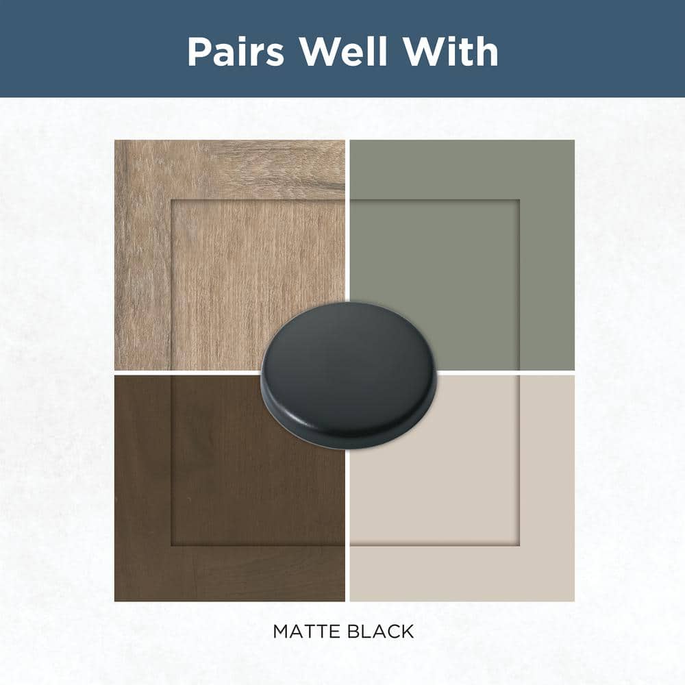 (10-Pack) Simple Bar 1-1/4 in. (32 mm) Modern Matte Black T-Shaped Bar Cabinet Knobs - Hercitys