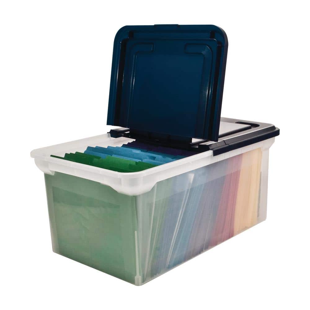 15 Gal. 23 in. Storage Bin with Lid in Clear - Hercitys