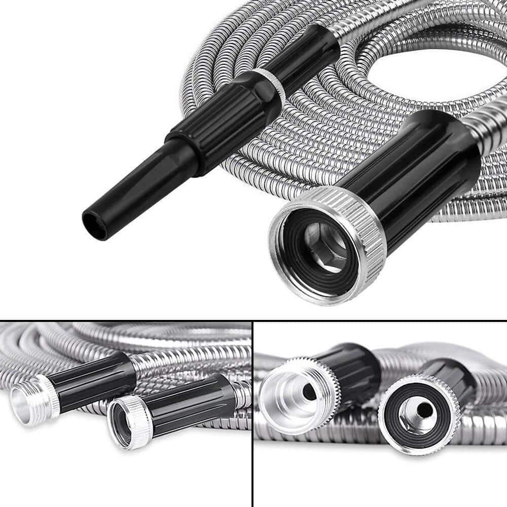 1/2 in. x 75 ft. 304 Stainless Steel Garden Water Hose Pipe Flexible Lightweight Kink Free Garden Water Outdoor Hose - Hercitys