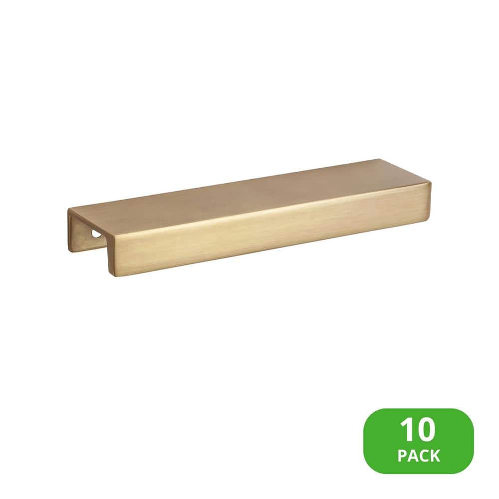 10-Pack Martin 5 in. (127 mm) Center-to-Center Satin Brass Edge Drawer Pull - Hercitys