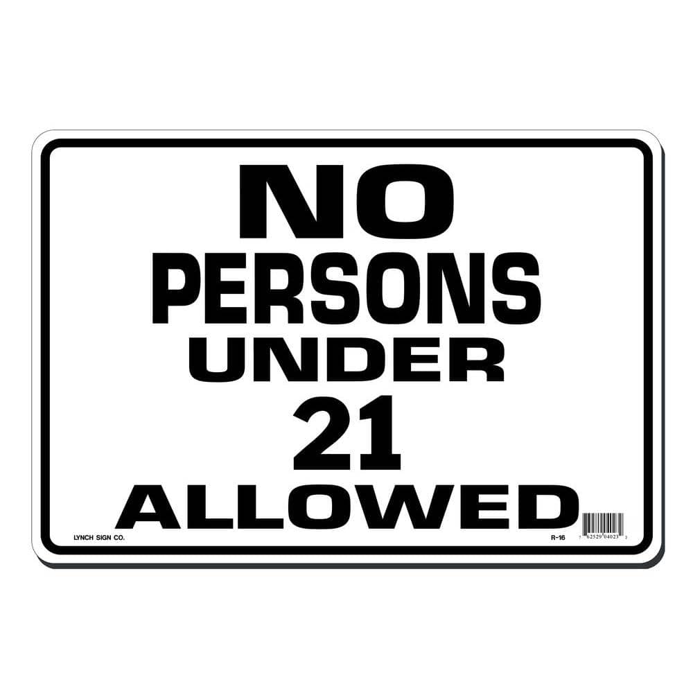 14 in. x 10 in. No Persons under 21 Allowed Sign Printed on More Durable, Thicker, Longer Lasting Styrene Plastic - Hercitys