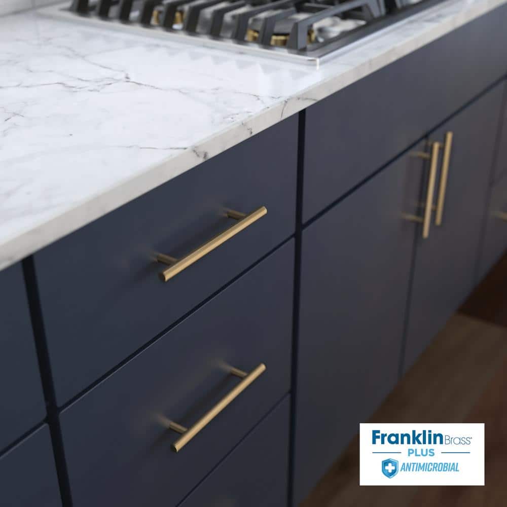 5-Pack Solid Bar 5-1/16 in. (128 mm) Modern Cabinet Pulls in Champagne Bronze with Antimicrobial Properties - Hercitys