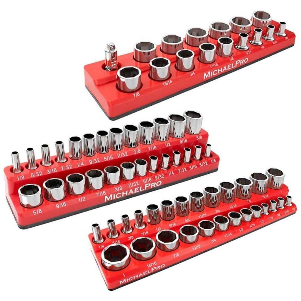 3-Piece Magnetic Socket Tray SAE - Hercitys