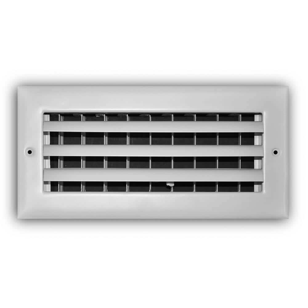 10 in. x 4 in. 1-Way Steel Adjustable Curved Blade Wall/Ceiling Register in White - Hercitys