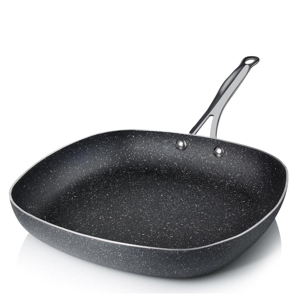11 in. Aluminum Ultra-Durable Non-Stick Diamond Infused Square Fry Pan - Hercitys