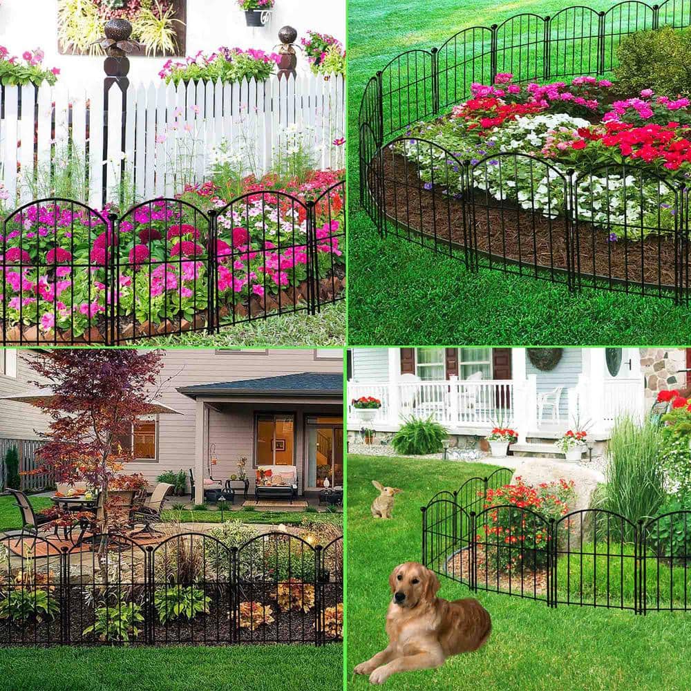 24 in. H x 13 in. L Metal Garden Fence, 10-Pack - Hercitys