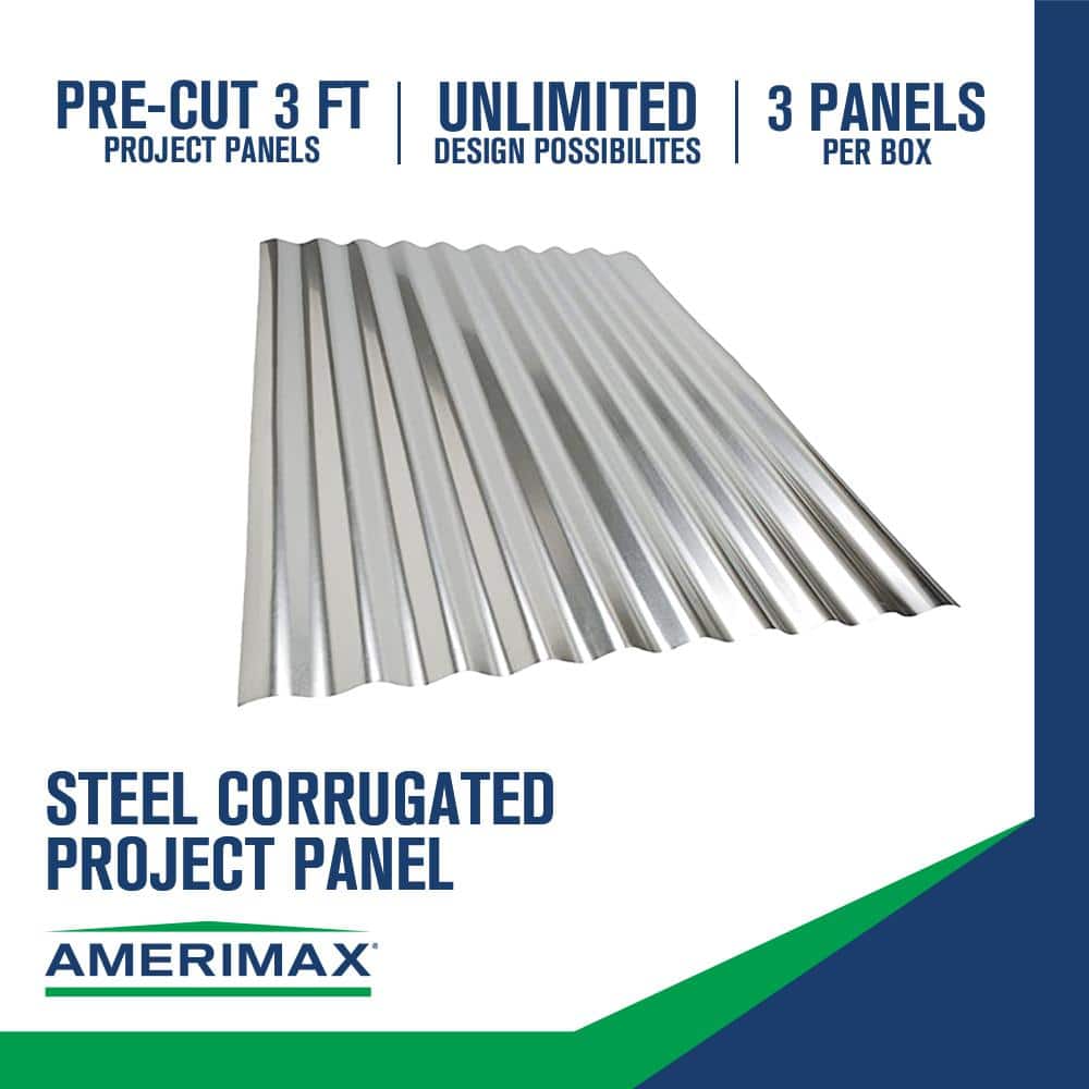 3 ft. Galvanized Steel Corrugated Project Panel (3-Pack) - Hercitys