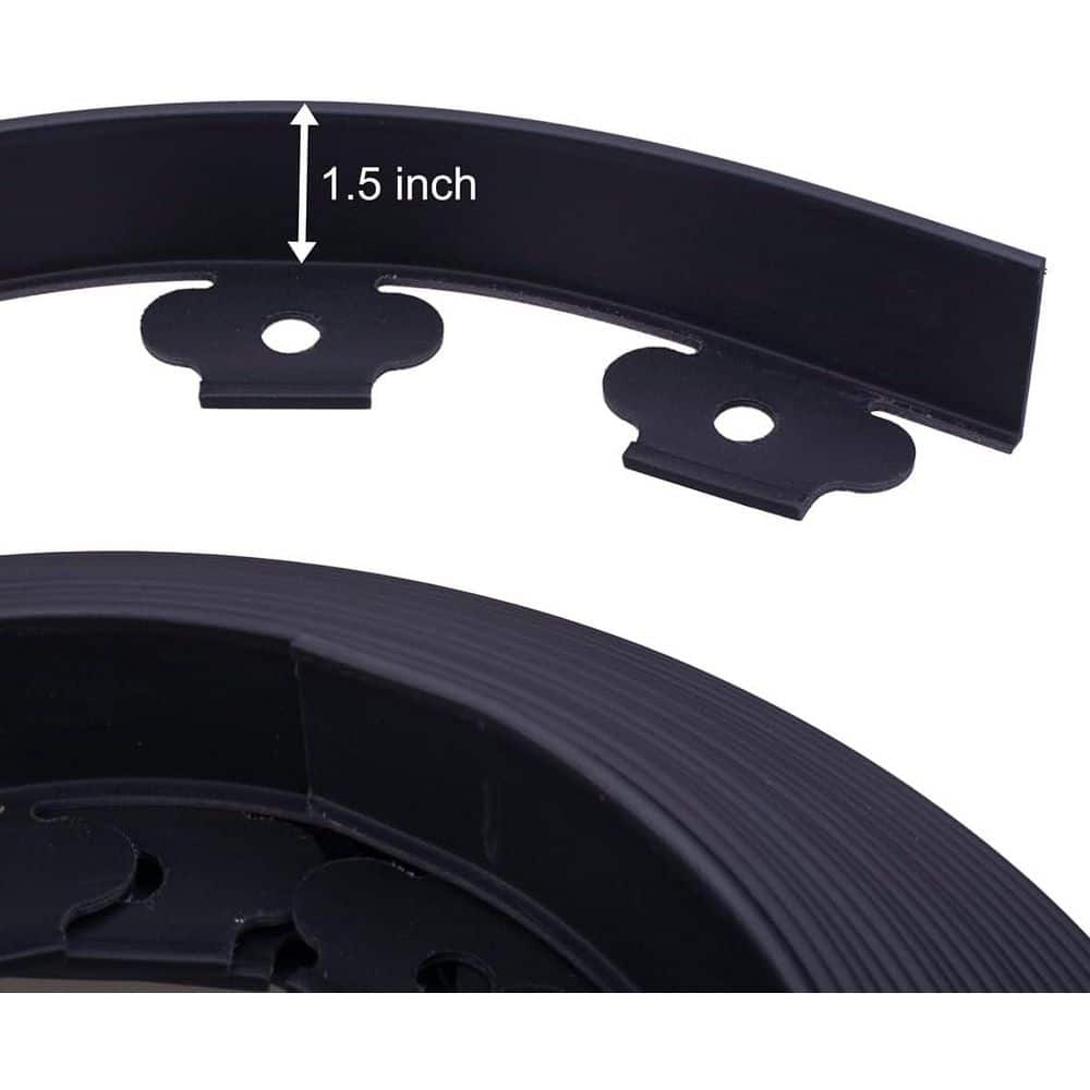 100 ft. Lawn Edging Kit with 60 Stakes, 1.5 in. Tall, Black - Hercitys