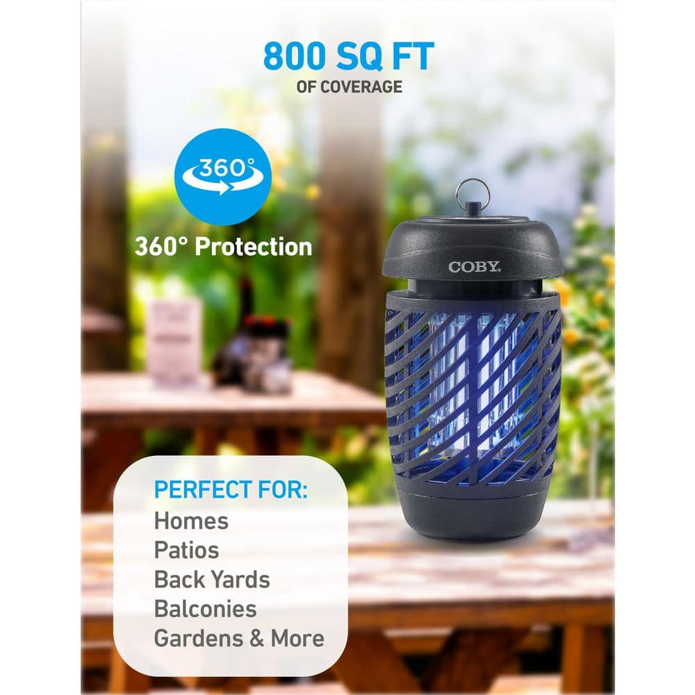 10-Watt 800 sq. ft. , Outdoor Bug Zapper, Covers Non-Toxic, Chemical-Free - Hercitys