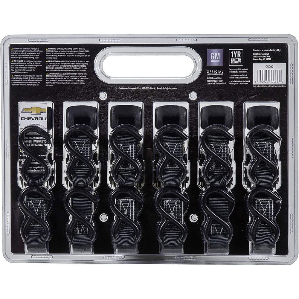 14 ft. x 1 in. Ratchet Tie Down Strap Kit/1500 lbs. Break Strength (6-Pack) - Hercitys