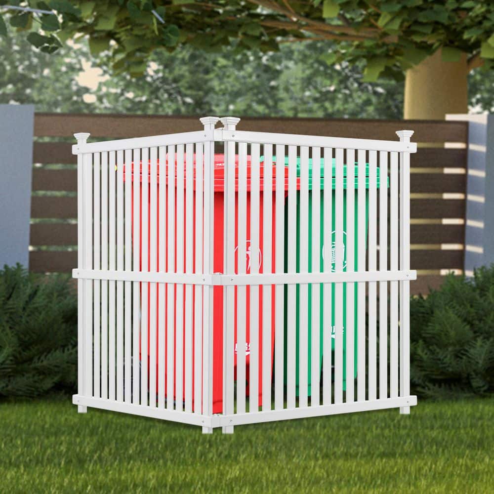 48 in. White Vinyl Garden Fence-Stylish Privacy Panels for Modern Outdoor Spaces - Hercitys
