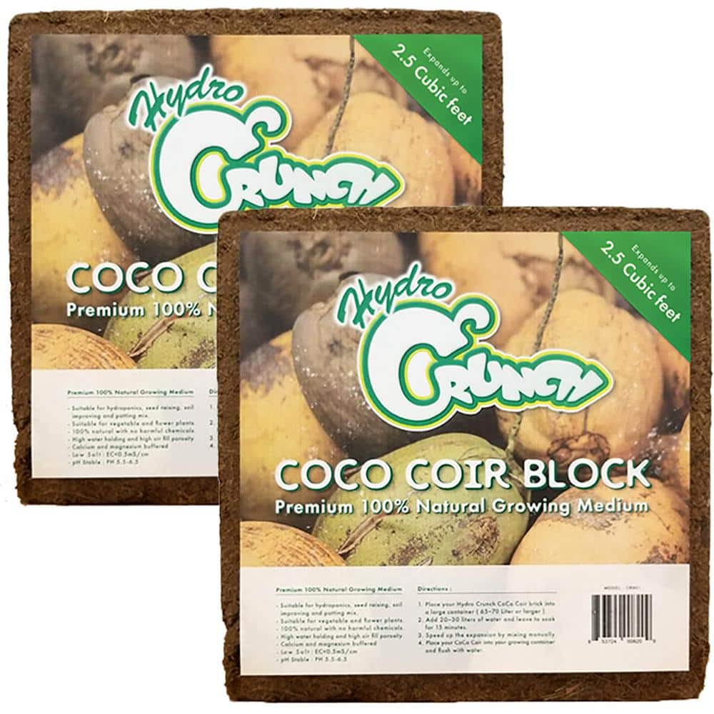2.5 cu. ft. Coco Coir Block of Soilless Growing Media (2-Pack) - Hercitys